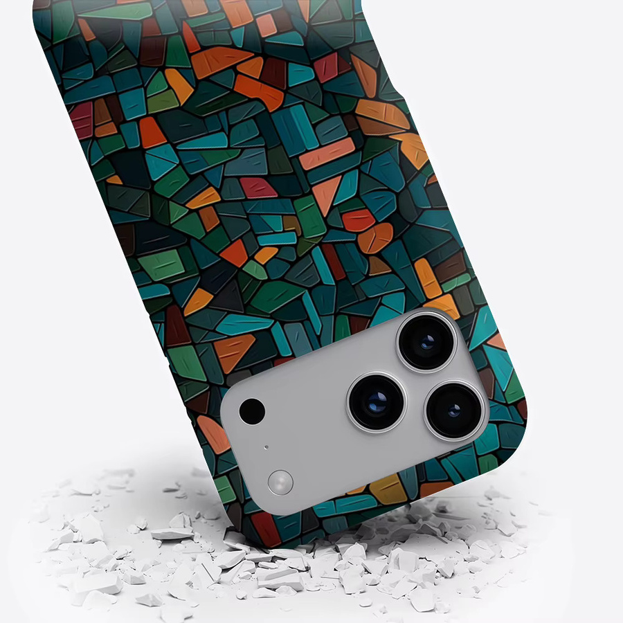 Robuste doppelschichtige Handyhülle von Potdemiel mit blaugrünem Terrakotta-Fliesen-Design für iPhone 17 16 15 14 13 Pro Max Plus, magnetisch kompatibel - Bild 3