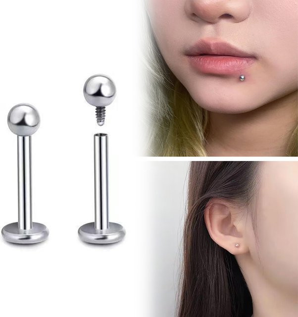 mling Piercing Kugel-Nasenpiercing, Edelstahl, Silber, Unisex - Bild 1