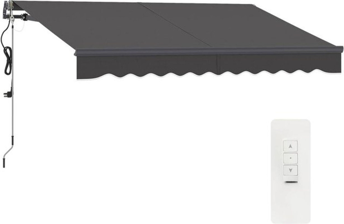 Outsunny Markise dunkelgrau mit Aluminiumgestell und Polyesterbezug, Wandmontage, B/H/L: 250 x 150 x 296 cm - Bild 3