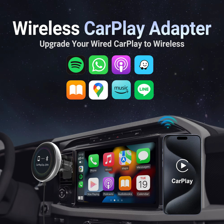Ottocast Kabelloser CarPlay-Adapterclip mit Aromatherapie in Blau oder Schwarz - Bild 2