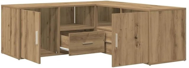 vidaXL Eckregal Artisan-Eiche in Braun aus Holzwerkstoff, Höhe: 200 cm, Breite: 40 cm, Tiefe: 45 cm - Bild 1