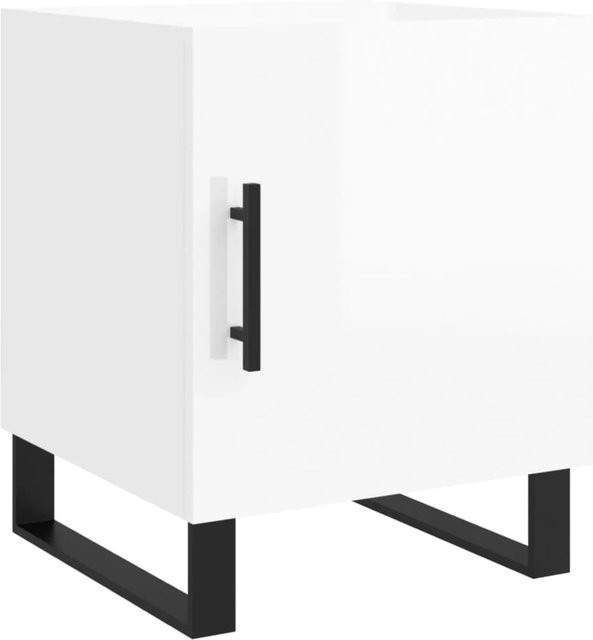 vidaXL Nachttisch in Hochglanz-Weiß, modernes Design für dein Schlafzimmer, B/T/H: 40 x 40 x 50 cm - Bild 1