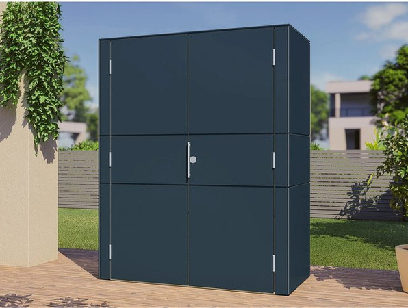 Bertilo Gartenschrank HPL Highboard Anthrazit matt B/T/H: 155 x 75 x 193 cm