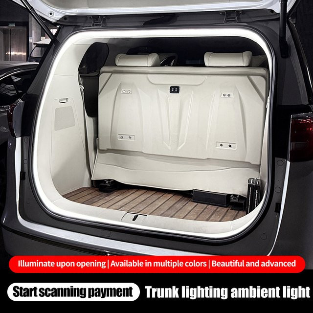 Flexibler LED-Umgebungslichtstreifen aus Silikon für Tesla Model Y, 3 und S, 4 m Länge, DC12 V, zur Dekoration von Innenraum, Kofferraum und Frunk - Bild 1