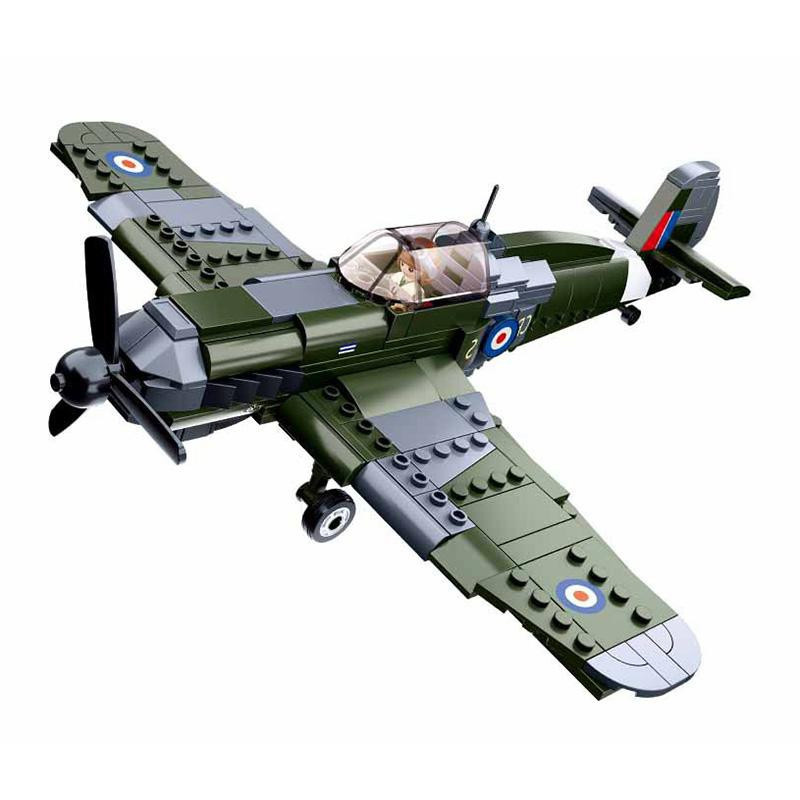 Yiran toy Spitfire Jagdflugzeug Militär Bausteine 290 Stück 6-12 Jahre - Bild 2