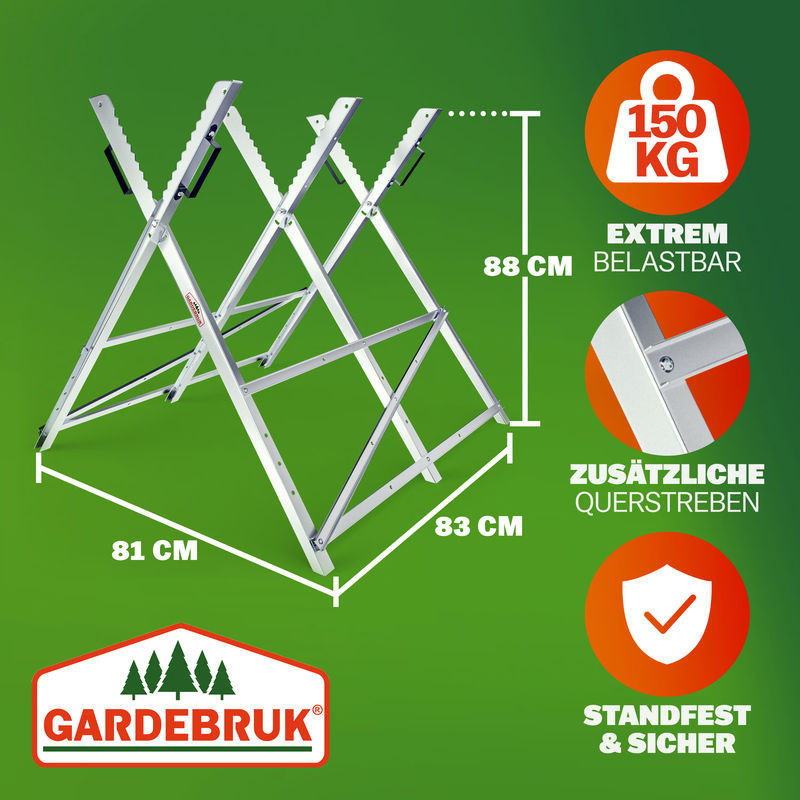 Verzinkter Holzsägebock aus Metall B/T/H: 83 x 81 x 88 cm - Bild 2