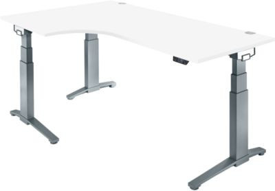 Schäfer Shop Genius Schreibtisch ERGOSTYLE S, elektrisch höhenverstellbarer Eckschreibtisch mit C-Fuß und Memory Master, Ahorn/Anthrazit, B: 200 cm, T: 80 cm, H: 64,5-130,5 cm - Bild 1