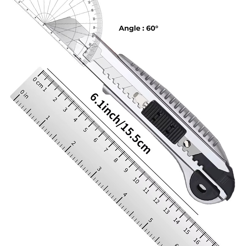 3er-Pack DTBD Allzweckmesser mit 10 Ersatzklingen, einziehbare Boxschneider in Silber, 18 mm Klingenbreite - Bild 2