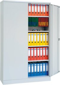 Bedrunka+Hirth Flügeltürenschrank mit Sicherheitszylinderschloss und 4 höhenverstellbaren Fachböden, B/T/H: 120 x 50 x 195 cm - Bild 1
