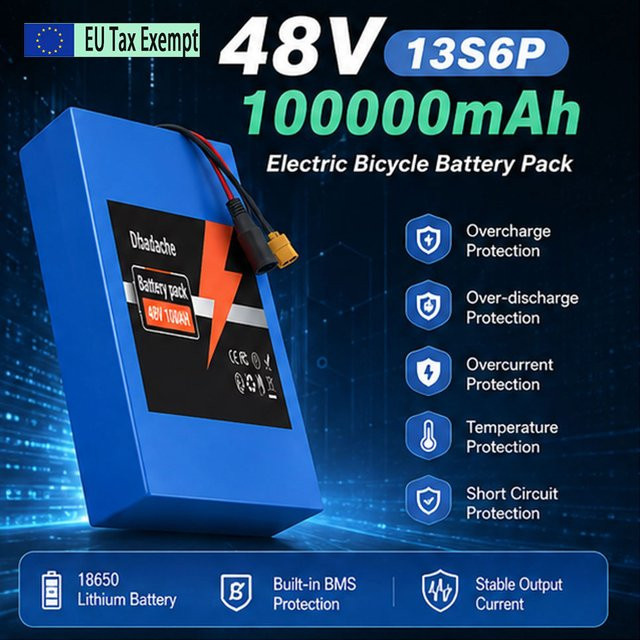 Ddadache Elektroroller-Batterie 48V 100Ah 13S6P Hochleistungs-Akkupack in Blau - Bild 1