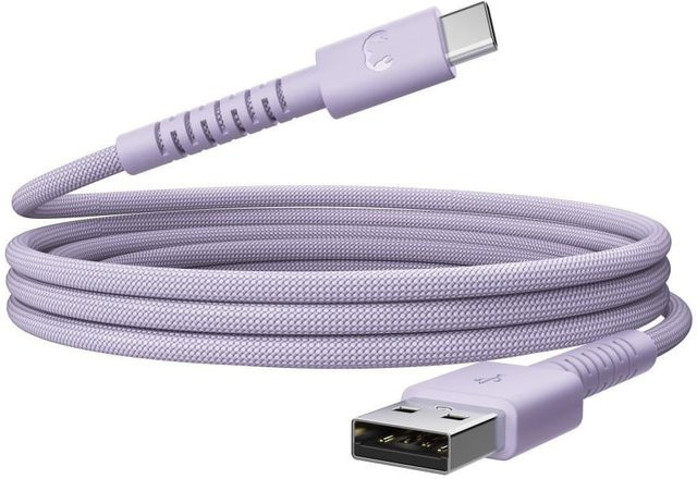 FlexWave USB-A zu USB-C Kabel, silikon geflochten, Farbe: Purple, Länge: 2 m - Bild 1