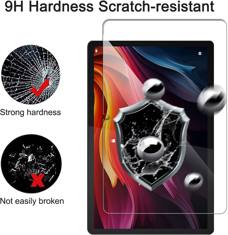 Displayschutzfolie aus gehärtetem Glas für Lenovo Tab P11 (2. Generation) und Lenovo Tab K11 Plus (11,45 Zoll), transparent, Anti-Fingerabdruck-Schutz - Bild 4