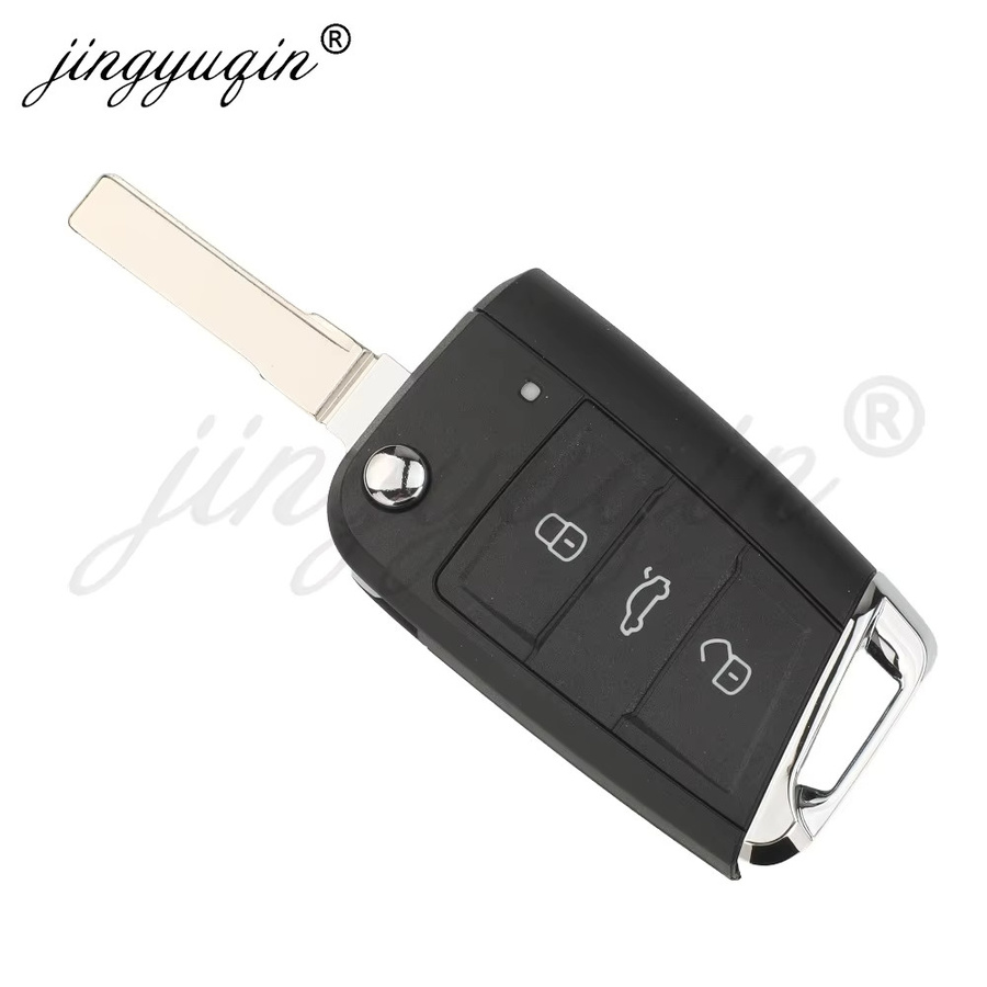 Jingyuqin MQB49 5C Klappbarer Fernschlüssel 433MHz für VW Golf Polo Tiguan Touran MK7 Volkswagen Skoda Seat, Farbe: Schwarz, Teilenummer: 5GD959752A 5GD959752B - Bild 2