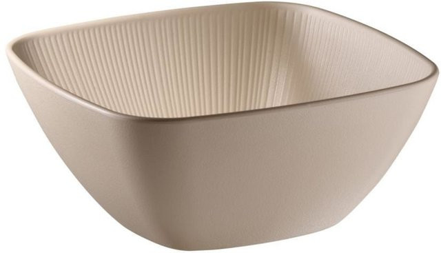 APS Schale NERO in Beige, quadratische Melamin-Servierschale mit organischem Design, B/T/H: 25 x 25 x 11 cm - Bild 1