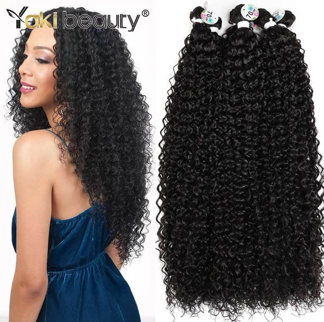 YAKIBEAUTY Haarverlängerungen, lockig, Ombre, Bio-Faser, Unisex - Bild 1