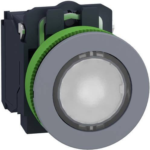 Schneider Electric XB5FWCUST04 Leuchtdrucktaster aus Kunststoff in Grau mit IP69K Schutzart und bündigem Design - Bild 1