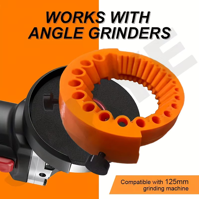 NIUXIANG Manueller Bohrerschärfer aus Kunststoff für 2 bis 13 mm Bohrer in Orange und Schwarz - Bild 2
