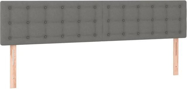 vidaXL LED Kopfteil Dunkelgrau mit USB-Anschluss und integrierter Beleuchtung, B/H: 200 x 88 cm, Tiefe: 5 cm - Bild 1