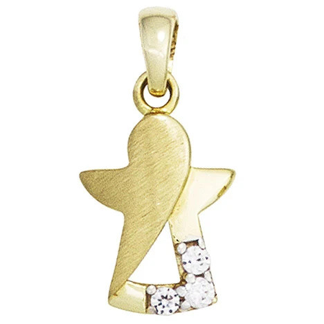 Colkid Anhänger Engel Schutzengel, 333 Gelbgold, Zirkonia, Kinder - Bild 1