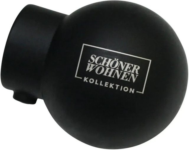 Schöner Wohnen Endstück Kugel Leon für Gardinenstangen Ø 20 mm Schwarz Matt aus Metall, 2 Stück - Bild 1