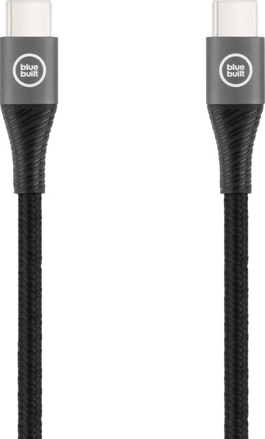 BlueBuilt USB-C-auf-USB-C-Kabel aus Nylon in Schwarz, Länge: 1,5 m - Bild 1