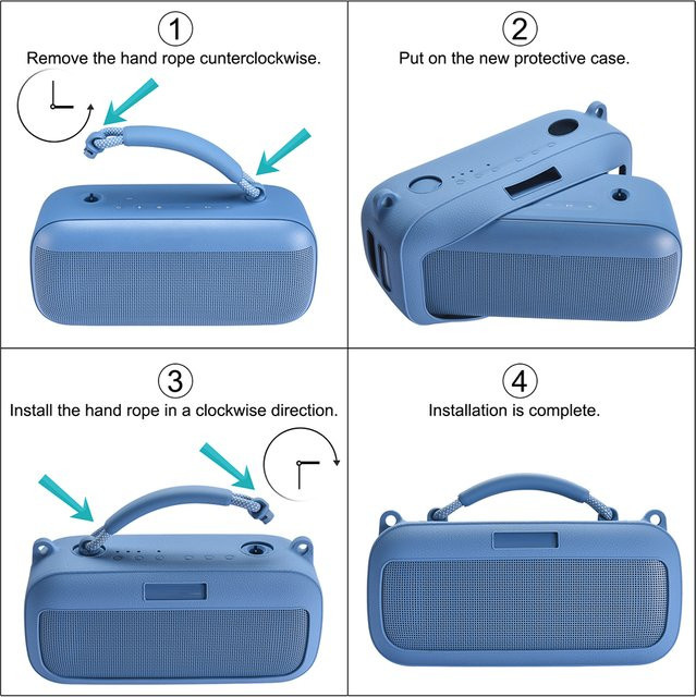 ALLOET Silikonhülle für Bose SoundLink Max Lautsprecher, stoßfeste Reise-Tragetasche in Blau - Bild 1