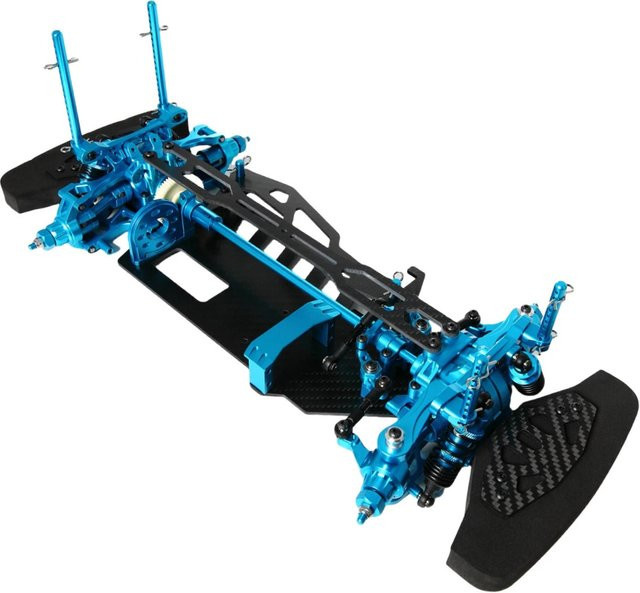 Tamiya Upgrade-Komponenten für Gehäuserahmen aus Aluminiumcarbon, 1:10, Blau, Metall, Zubehör - Bild 1