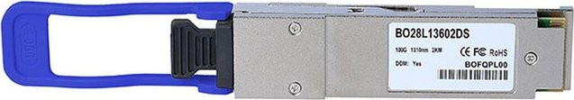 BlueOptics QSFP-100G-FR-S BO28L13602DS Transceiver kompatibel mit Cisco, 100GBASE-FR, Singlemode Fiber, LC-Duplex, 1310nm, PAM4, 2KM, DDM, Farbe: Silber/Blau - Bild 1