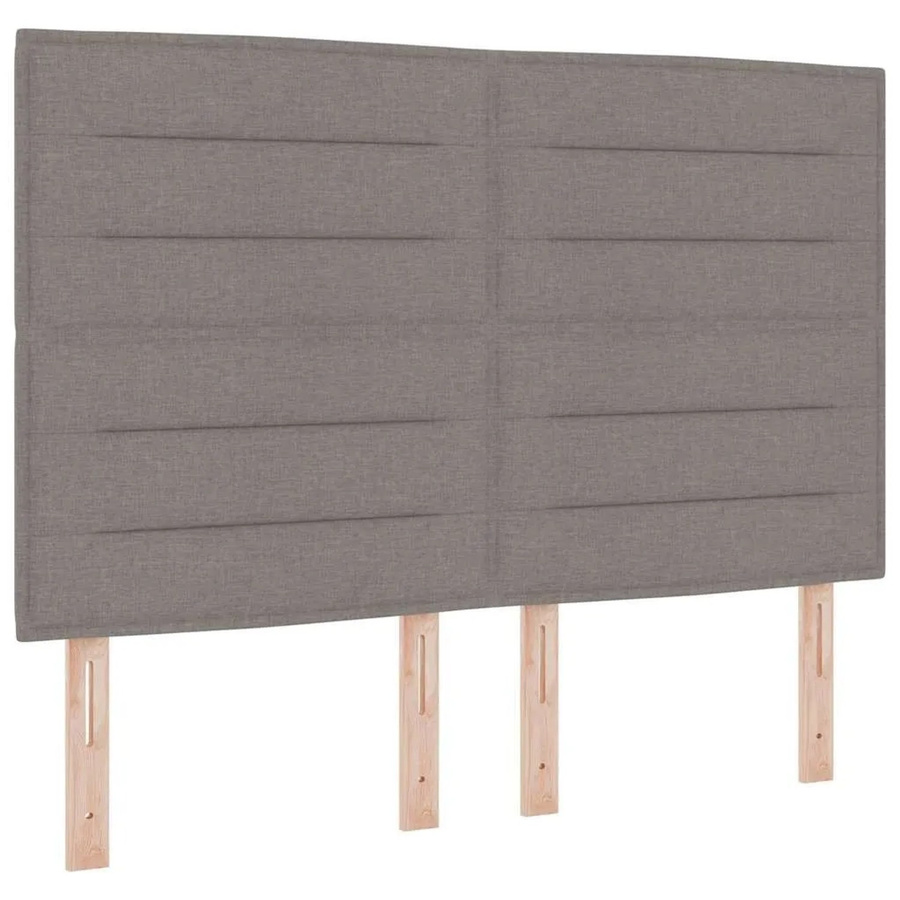 vidaXL LED Boxspringbett mit Matratze in Taupe, Breite: 140 cm, Tiefe: 190 cm, Höhe: 280 cm, Stoffbezug mit Taschenfederkern - Bild 1
