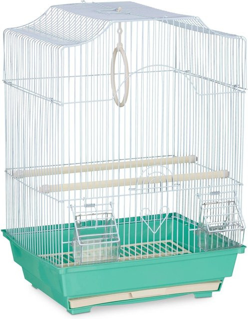 Relaxdays Vogelkäfig aus Stahl in Grün mit Sitzstangen im antiken Design, B/T/H: 49,5 x 35 x 32 cm - Bild 1