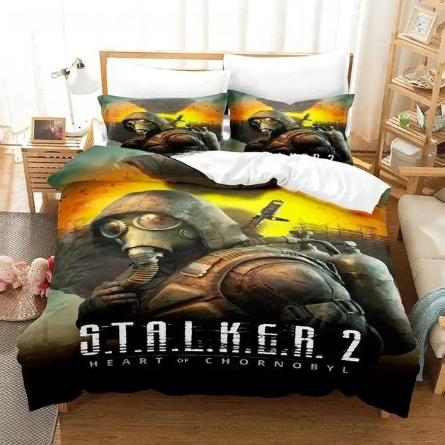 Dreiteiliges Bettwäscheset S.T.A.L.K.E.R. 2 Herz von Tschernobyl von Cy Nine in Multicolour, B/H: 155 x 200 cm - Bild 1