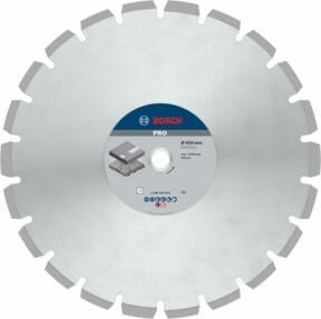 Bosch Diamanttrennscheibe Best for Asphalt in Silber, Durchmesser: 450 mm, Bohrung: 25,40 mm, Dicke: 3,6 mm, Nabenloch: 12 mm - Bild 1