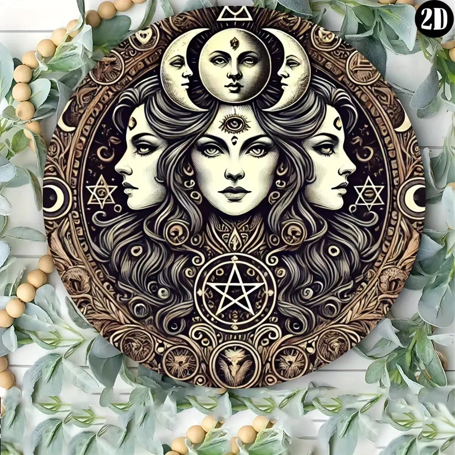 Potdemiel Retro Hekate Witchcraft Wanddekoration aus Metall in Multicolour, Durchmesser: 20 cm - Bild 2