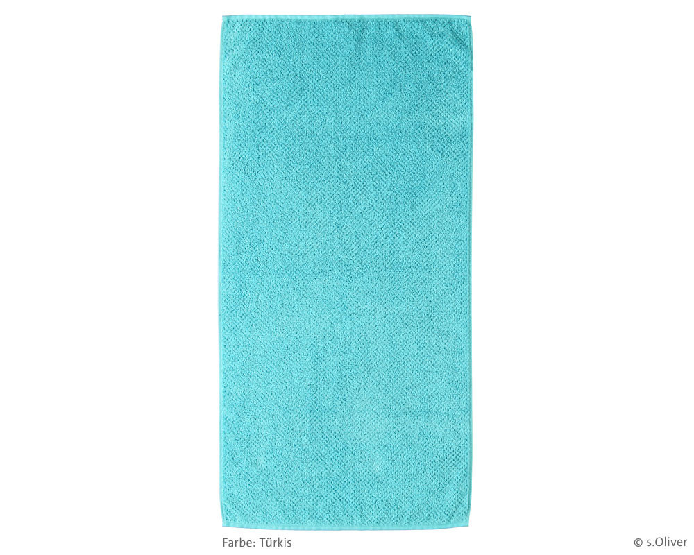 s.Oliver Duschtuch aus Baumwolle in Blau und Türkis mit Uni-Struktur und Walk-Terry-Qualität - Bild 1