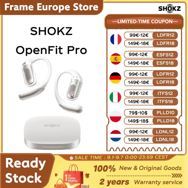 Shokz OpenFit Pro Kabellose Kopfhörer mit Free-Ears-Geräuschunterdrückung, Dolby Atmos und Bluetooth 6.1 in Schwarz - Bild 1