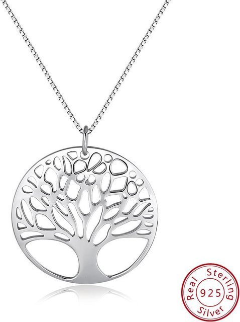 Halskette Baum des Lebens, 925 Sterling Silber, Zirkon, Damen - Bild 1