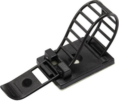 TRU Components WCT-85 Befestigungssockel in Schwarz, selbstklebend oder schraubbar, mit Befestigungsbinder für einen maximalen Bündel-Durchmesser von 22 mm - Bild 1