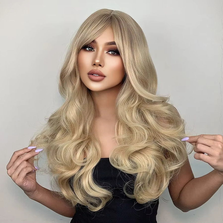 EASIHAIR Perücke, blond, gelb, lang, gewellt, mit Pony, Damen - Bild 2