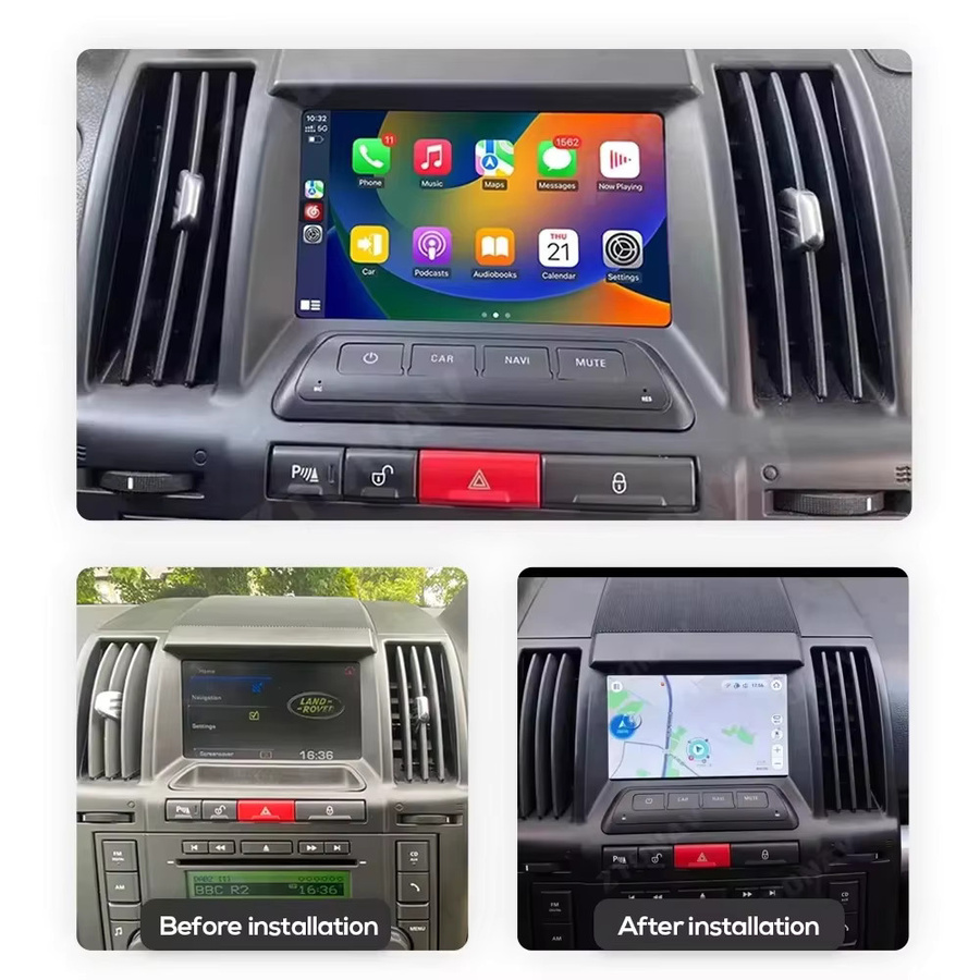 WEGONOW CarPlay Android 14.0 Autoradio mit Navigation und WiFi, 8 GB RAM, 256 GB Speicher, Schwarz, für Land Rover Freelander 2 2007–2015 - Bild 2