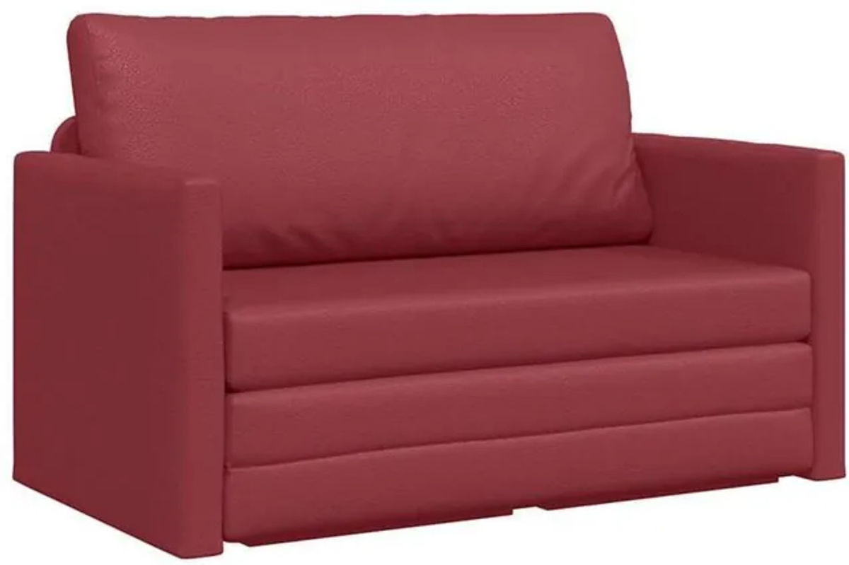 Modernes Schlafsofa von vidaxl aus Kunstleder in Rot, B/T/H: 124 x 71 x 78 cm - Bild 1