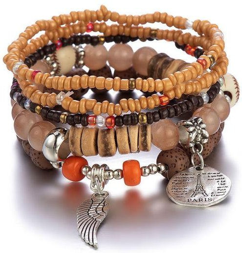 Wucifang Jewelry Armband-Set, Perlen-Kristall, beige, Damen - Bild 1
