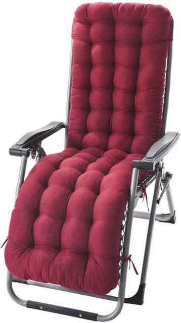 YTO Home Relaxsessel Kissenpolster in Weinrot, B/T/H: 125 x 48 x 8 cm - Bild 1