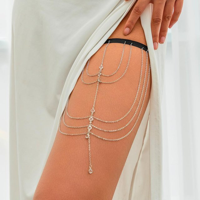 Lucky Star Jewelry Anhänger Beinkette, Messing, Gold, Zirkonia, Kristall, Damen - Bild 1
