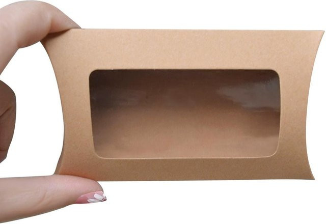 WTEMPO Geschenkboxen aus Kraftpapier mit Fenster, 30 Stück Vorteilspackung, Farben: Weiß und Braun - Bild 1