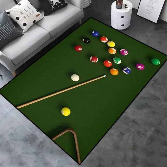 Wucifang Jewelry 3D Snooker Billard Teppich, bunter Sportteppich aus Polyester, rutschfest und waschbar, B/B: 40 x 60 cm - Bild 1