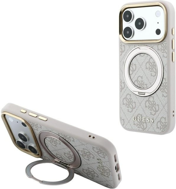 Guess MagSafe-Hülle für Apple iPhone 17 Pro Max mit Ring Stand Classic Logo in Rosa - Bild 1