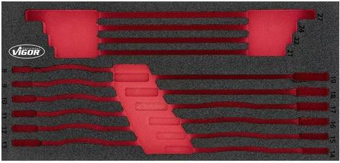 Vigour Schaumstoffeinlage V4987-L, Farbe: Rot, B: 18,8 cm, L: 39,3 cm, H: 3,5 cm - Bild 1