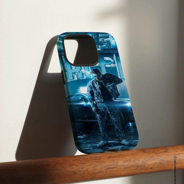 R-RVFV MAFFIA22 Handyhülle für iPhone 17 16 15 14 13 12 Pro Max Plus mit glänzender HD-Doppelschicht-Flüssighartschale in Weiß und Blau - Bild 1