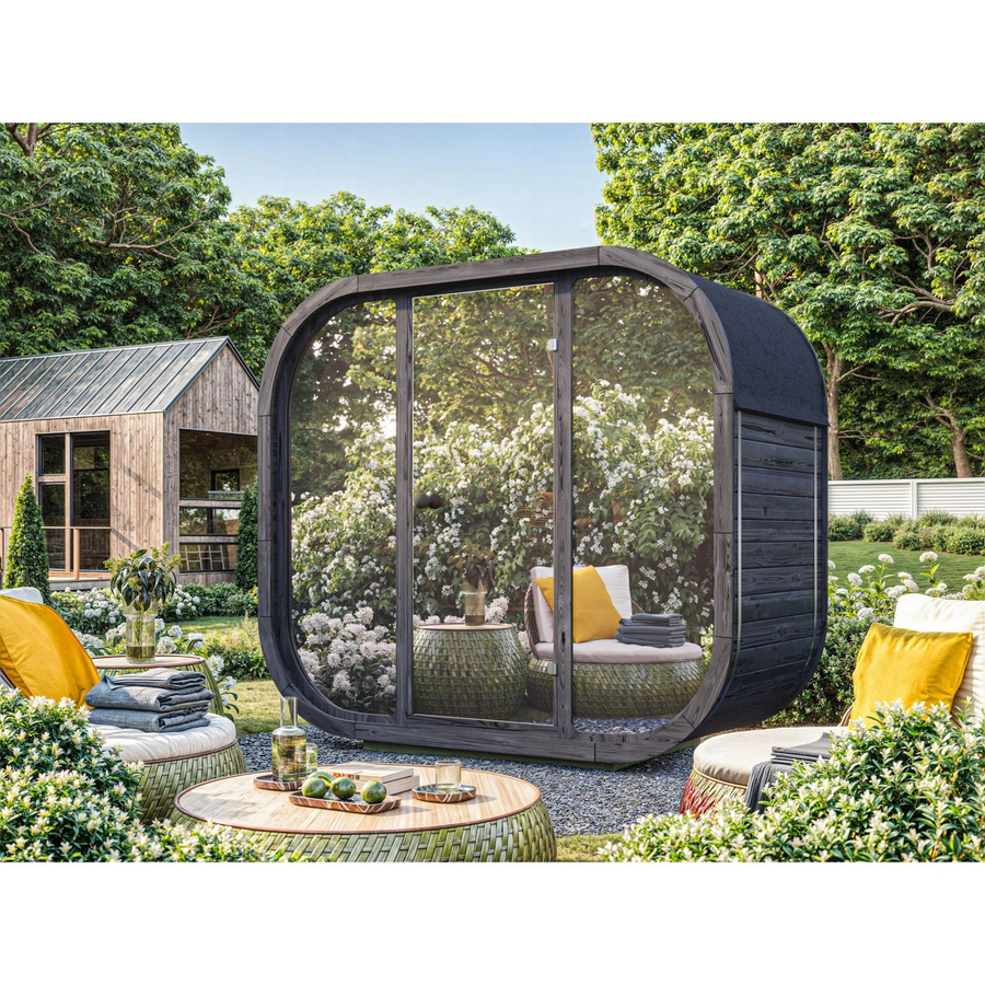 Fjordholz Fass-Sauna Modell Luxe-2 Premium Black Edition - Bild 2