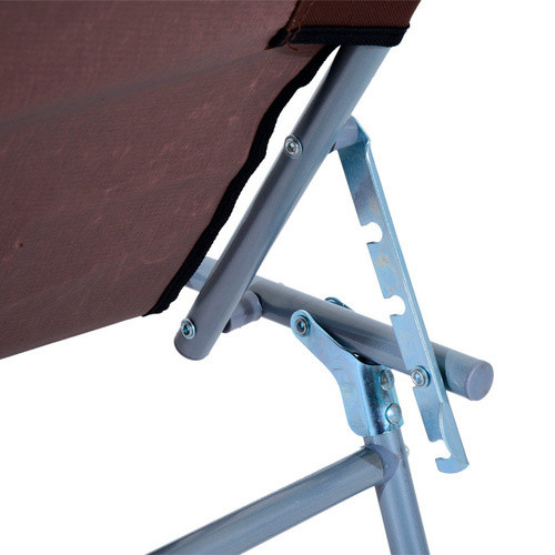 Outsunny Gartenliege aus Metall mit Sonnenbaldachin in Braun, B/H/T: 187 x 36 x 58 cm - Bild 2